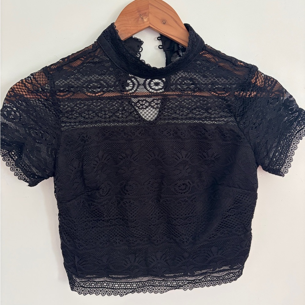 Guess Black Lace Blouse